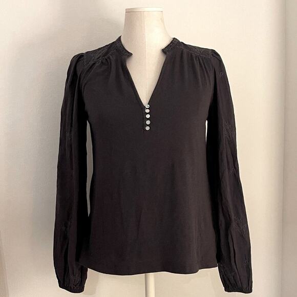 Lucky Brand Black/Charcoal Top | Size S - Picture 1 of 8